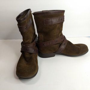 OTBT Merced  Boots Leather Slouch Strappy Mid Calf Women's Size 6.5 M Buckle